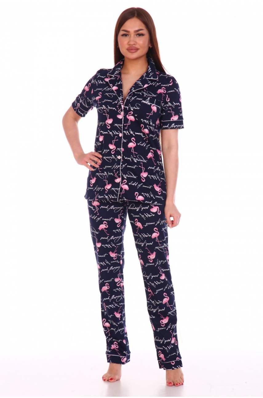 Пижама пуговицы "Фламинго"